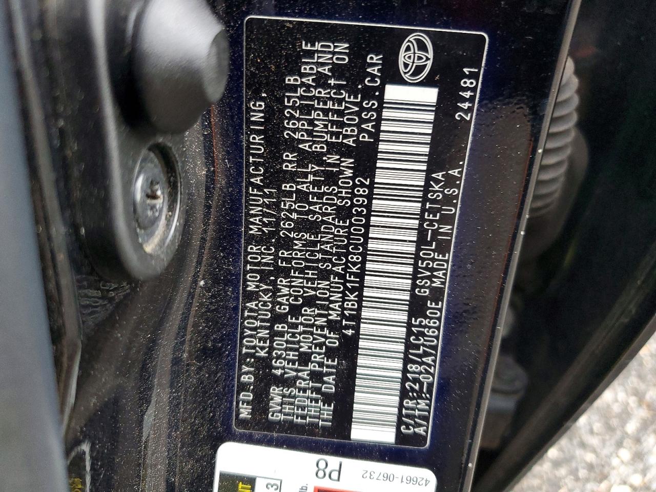 2012 TOYOTA CAMRY photo 23