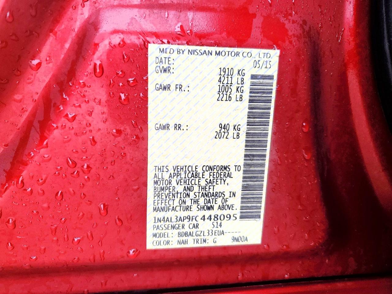 2015 NISSAN ALTIMA 2.5 photo 13
