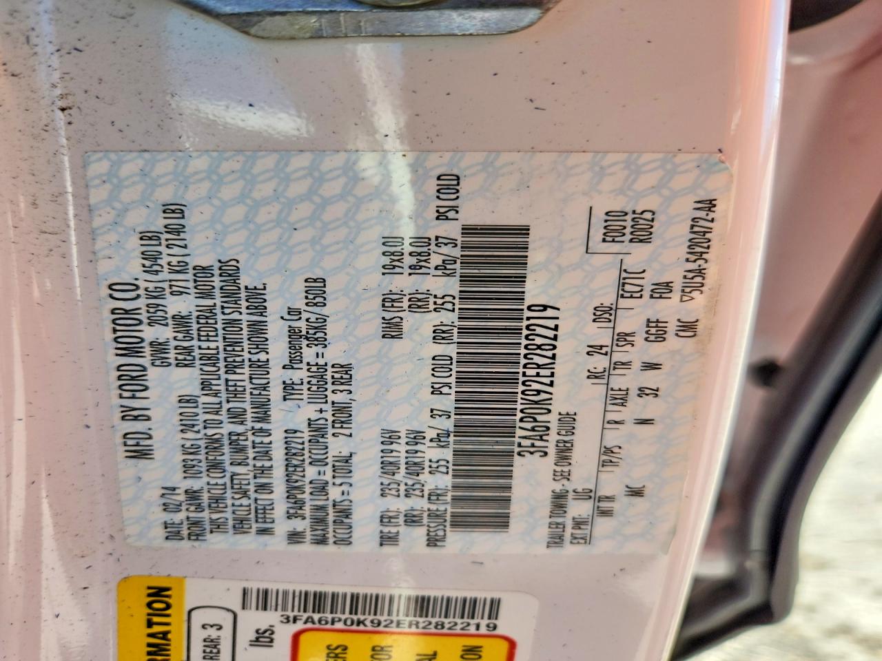 2014 FORD FUSION TITANIUM photo 12