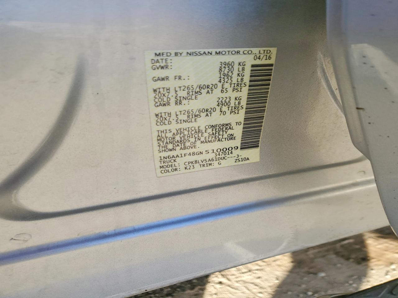 2016 NISSAN TITAN XD SL photo 12