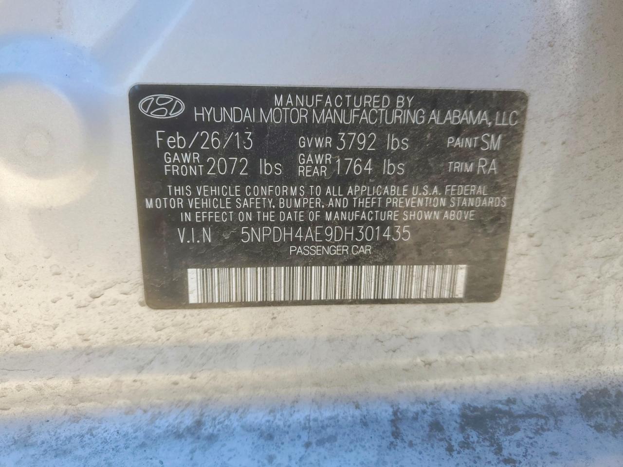 2013 HYUNDAI ELANTRA GLS photo 12