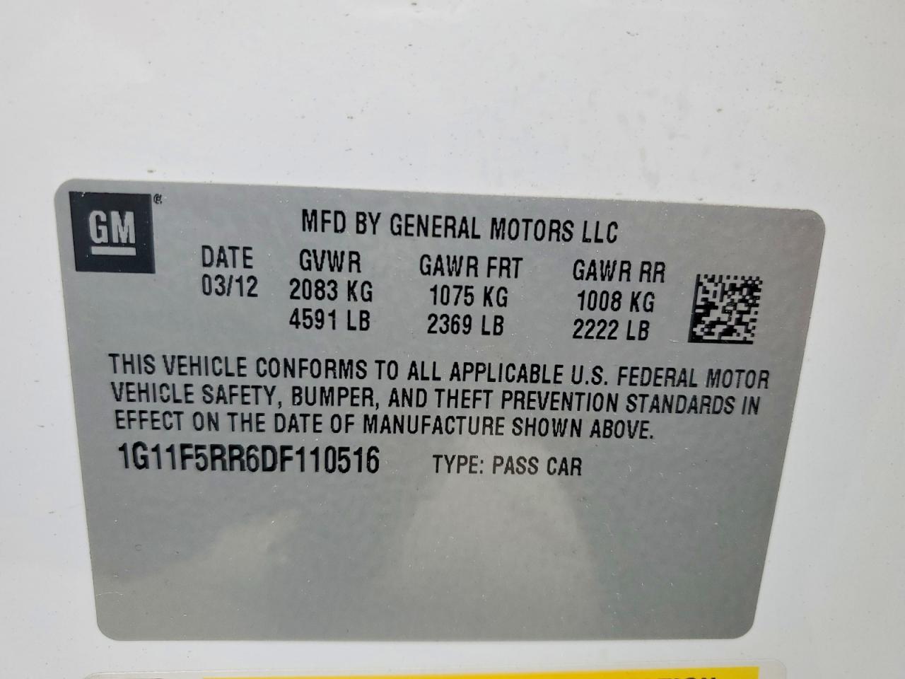2013 CHEVROLET MALIBU 2LT photo 12