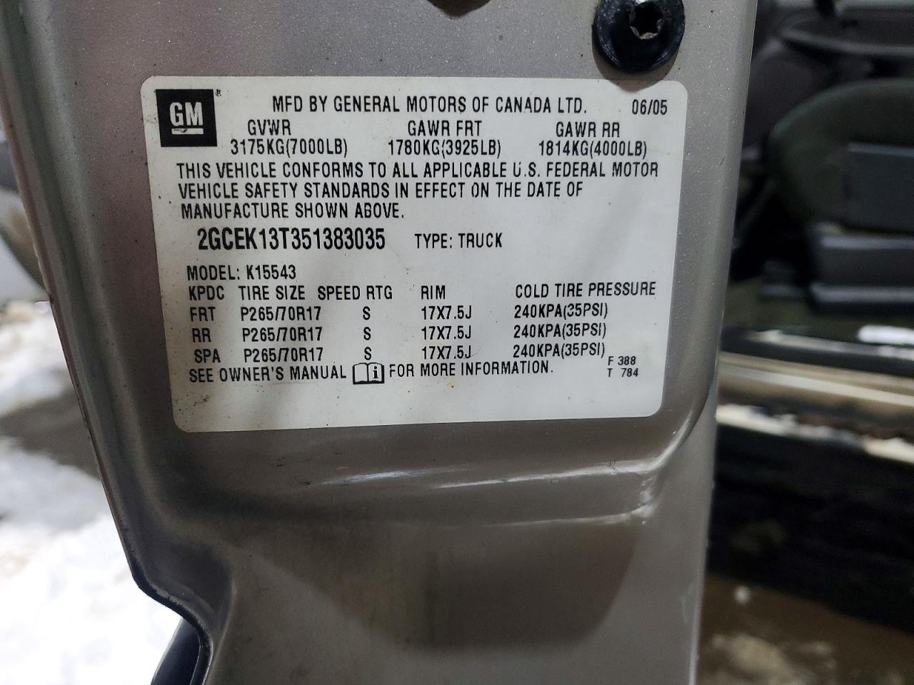 2005 CHEVROLET SILVERADO K1500 photo 23
