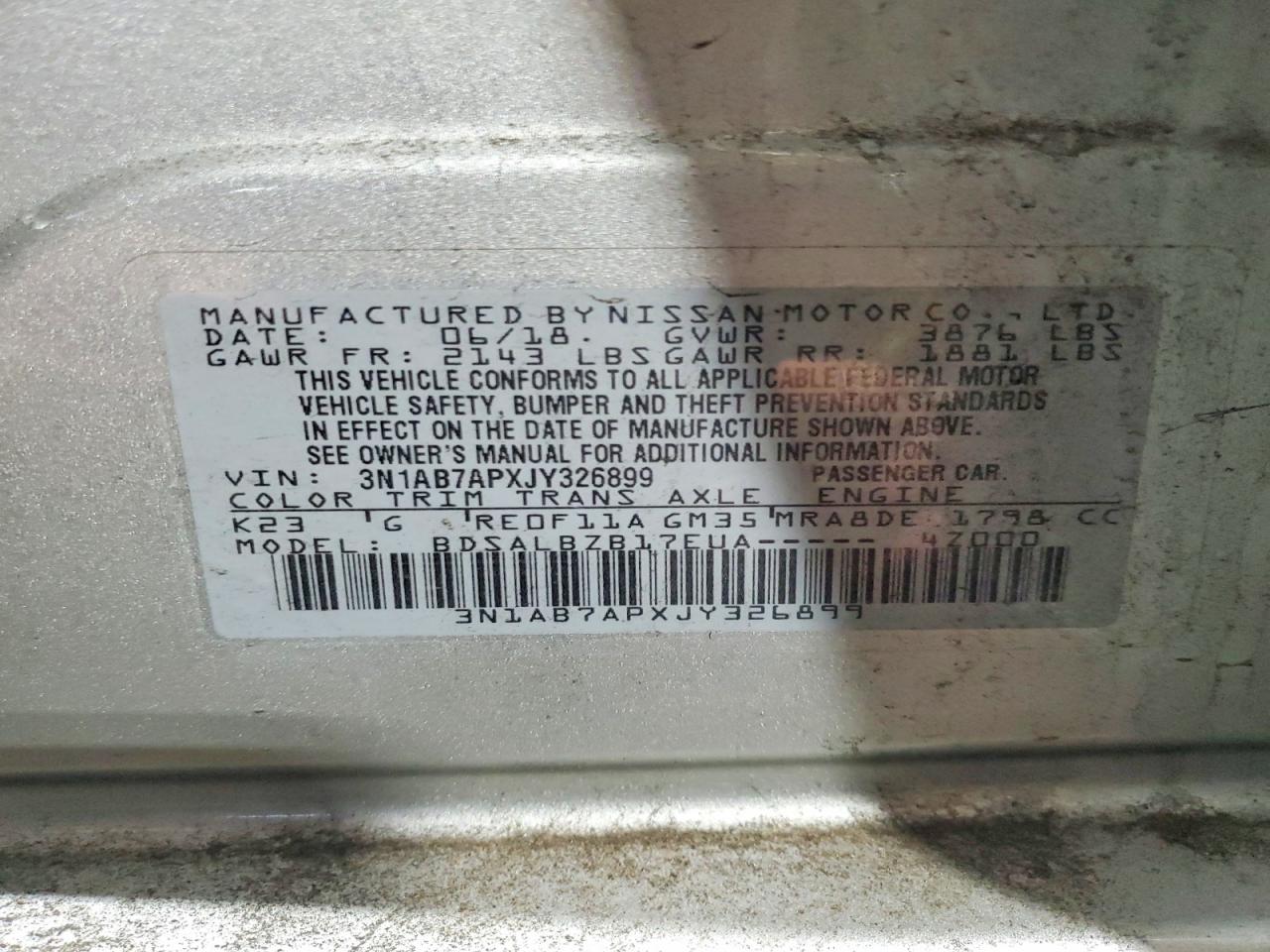 2018 NISSAN SENTRA S photo 12
