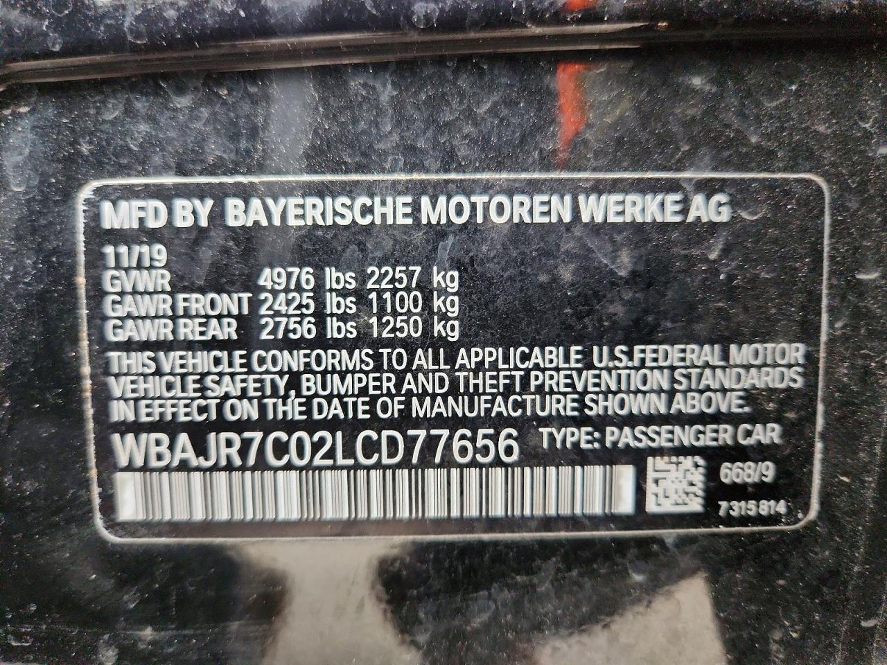 2020 BMW 530 XI photo 12