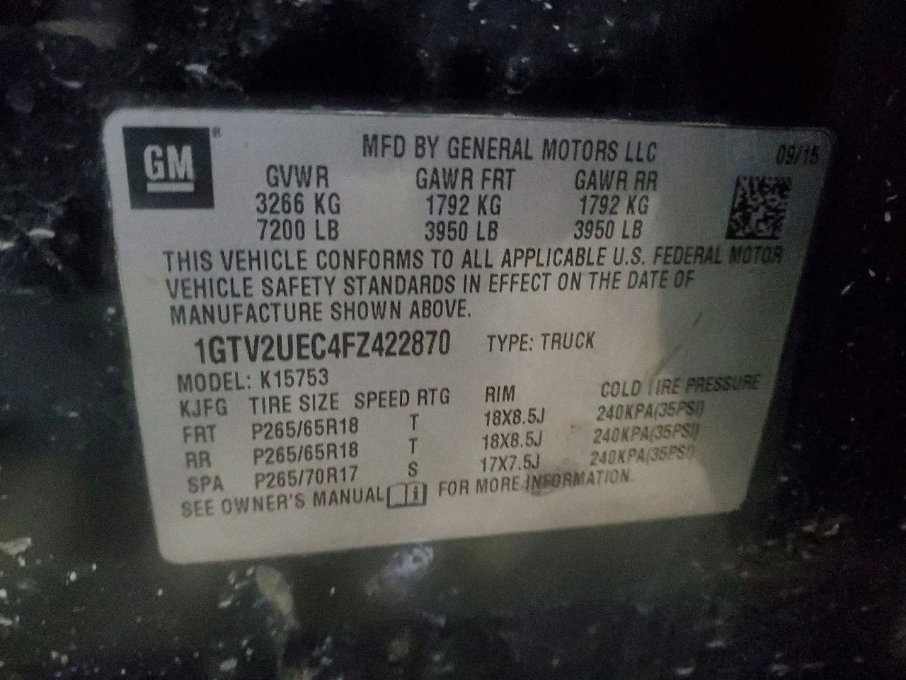 2015 GMC SIERRA K1500 SLE photo 12