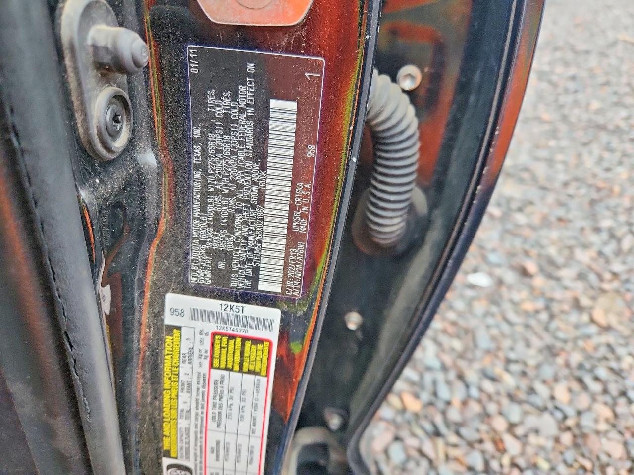 2011 TOYOTA TUNDRA DOUBLE CAB SR5 photo 12