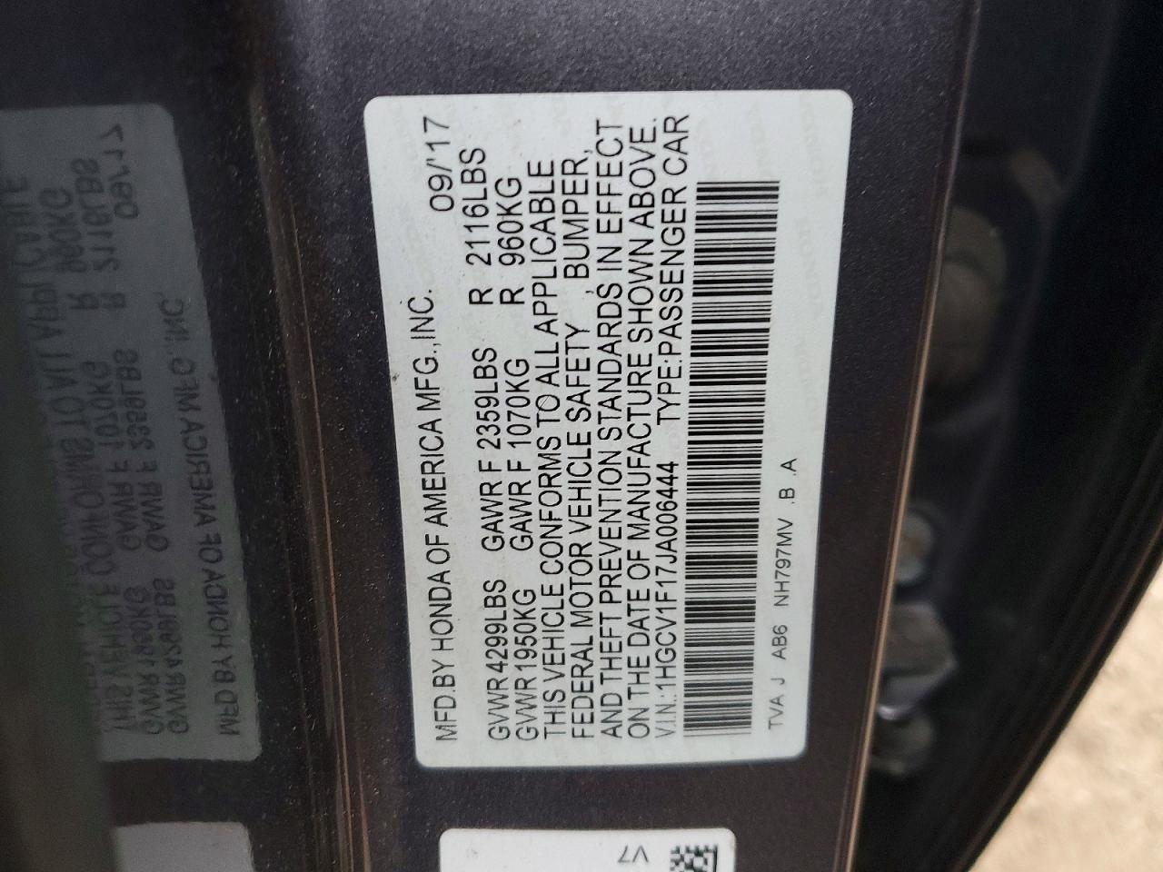 2018 HONDA ACCORD LX photo 12