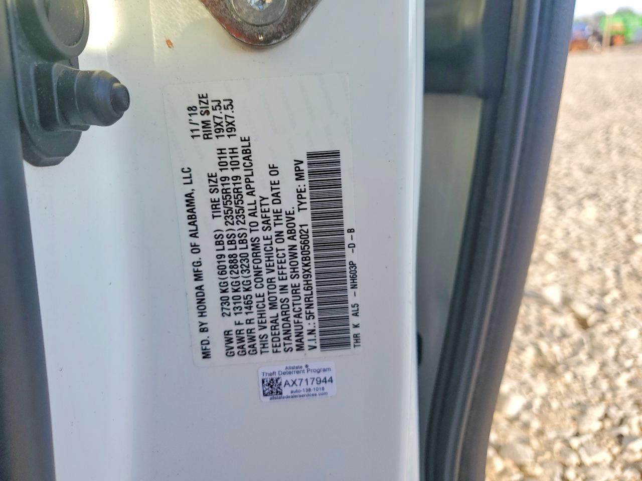 2019 HONDA ODYSSEY ELITE photo 14