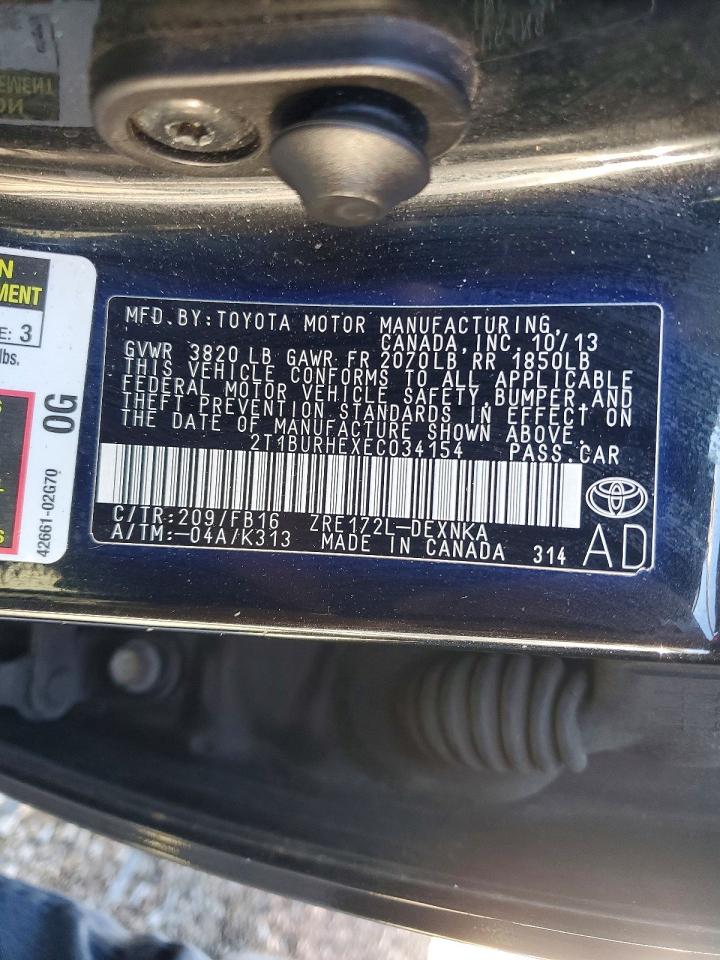2014 TOYOTA COROLLA L photo 12