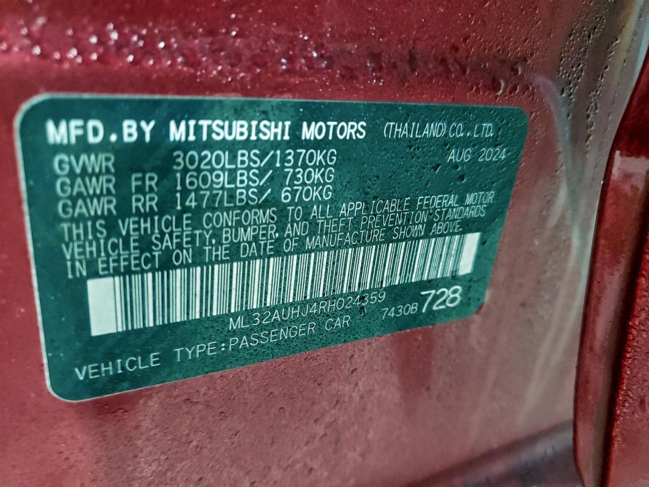 2024 MITSUBISHI MIRAGE ES photo 12