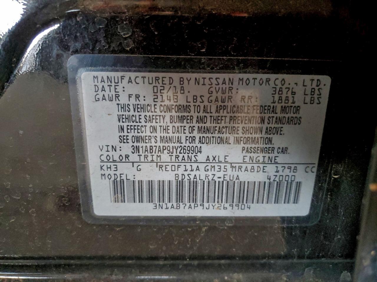 2018 NISSAN SENTRA S photo 12