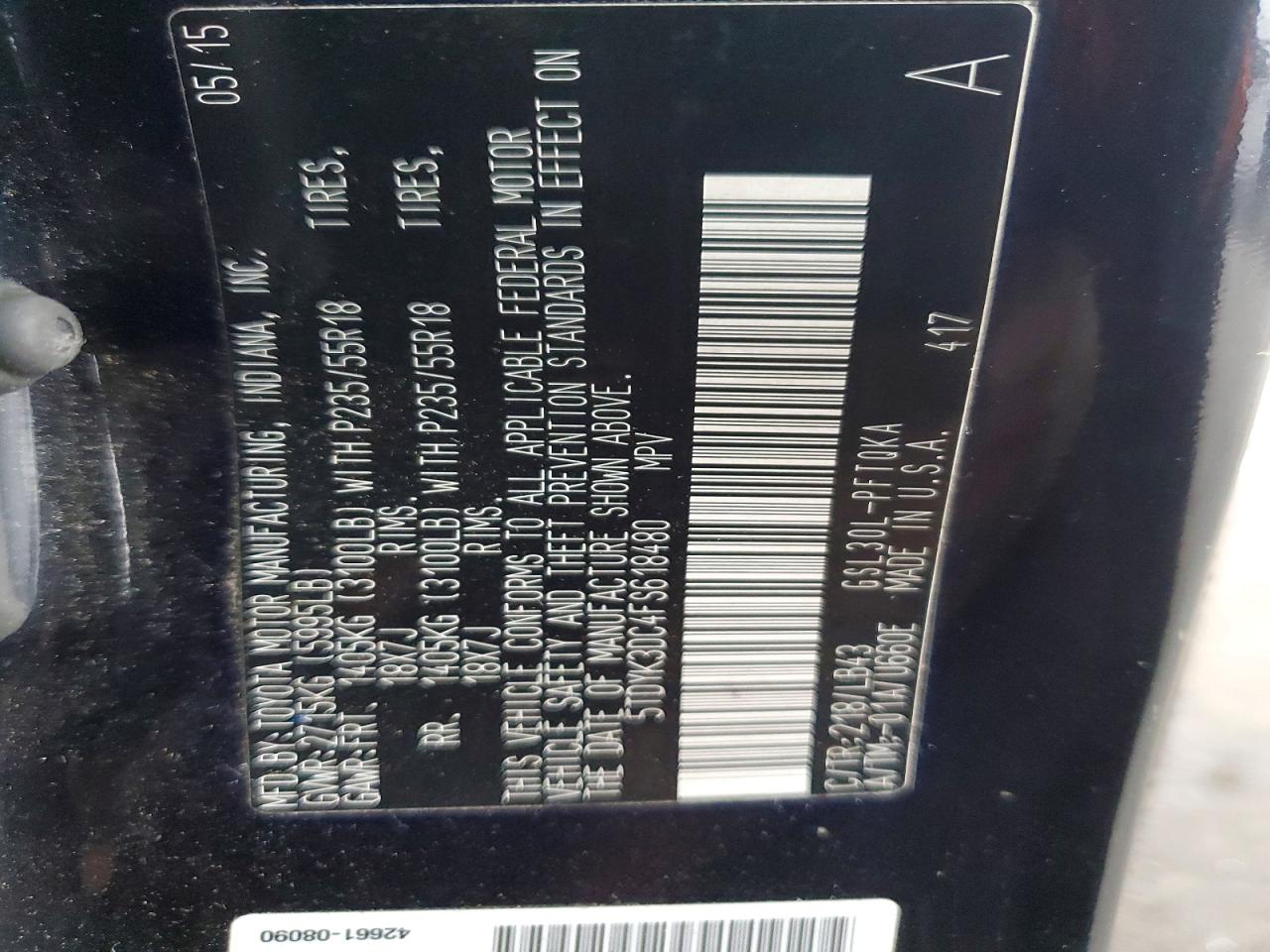 2015 TOYOTA SIENNA XLE photo 23