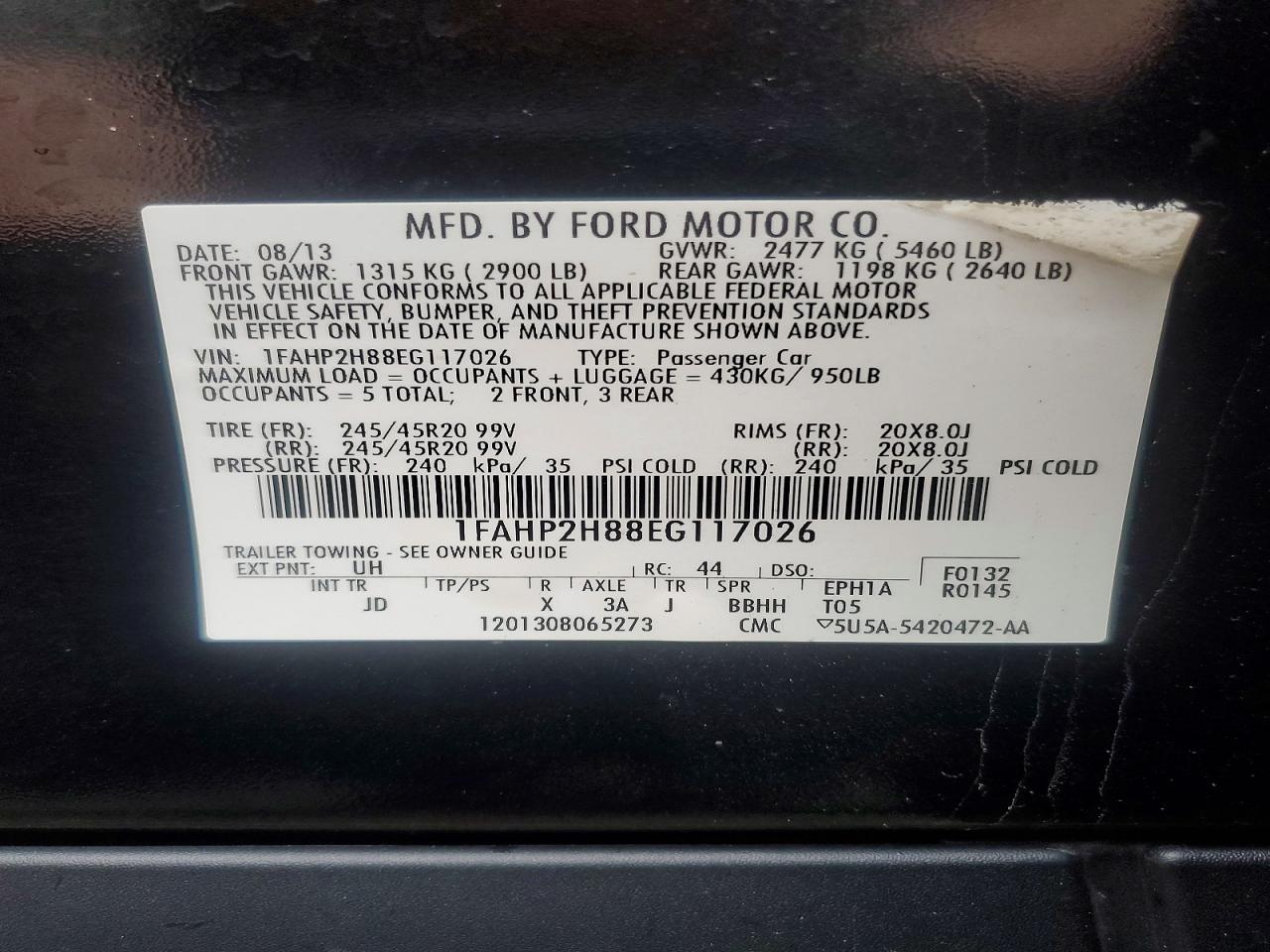 2014 FORD TAURUS SEL photo 12
