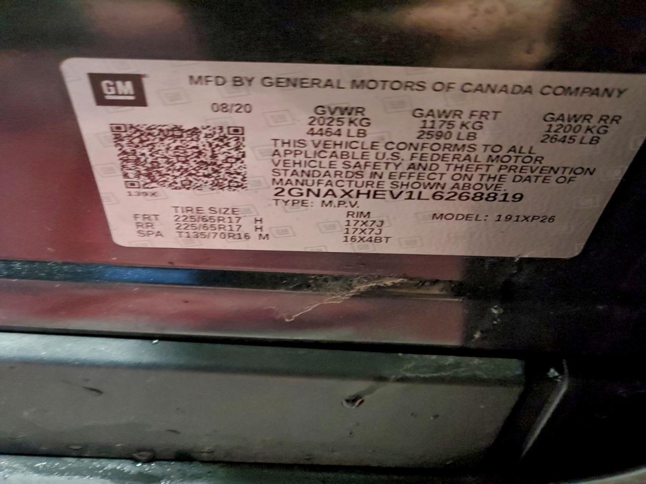 2020 CHEVROLET EQUINOX LS photo 12