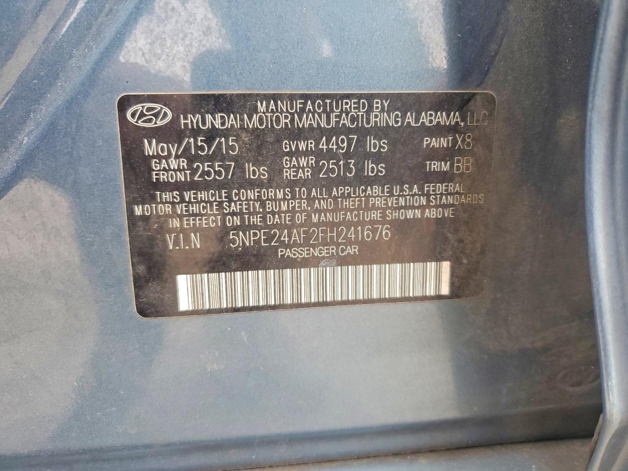 2015 HYUNDAI SONATA SE photo 23
