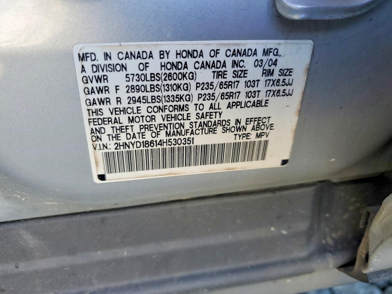 2004 ACURA MDX TOURING photo 13