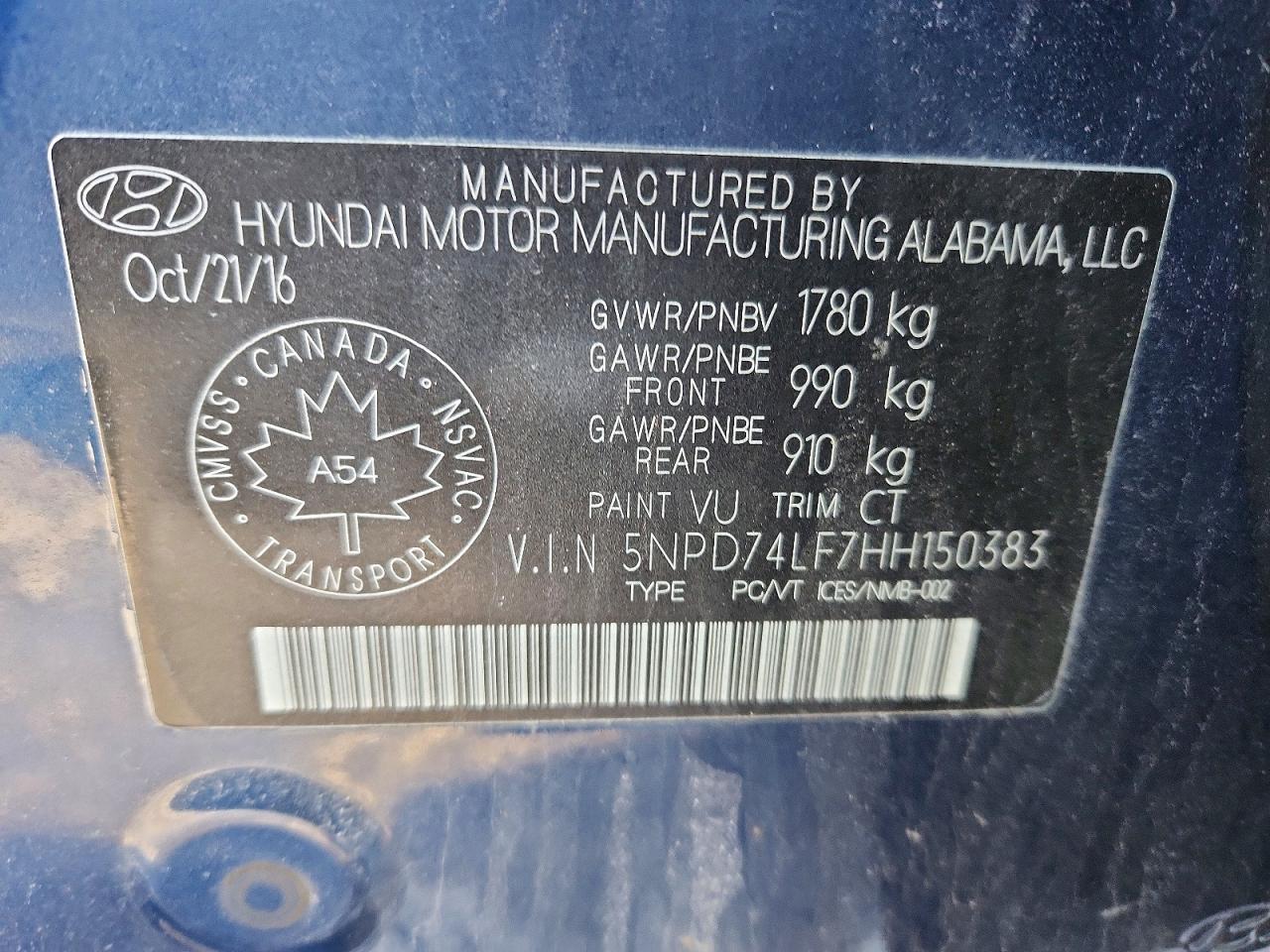2017 HYUNDAI ELANTRA SE photo 12