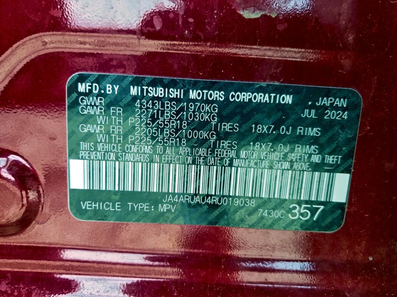 2024 MITSUBISHI OUTLANDER SPORT S/SE photo 13
