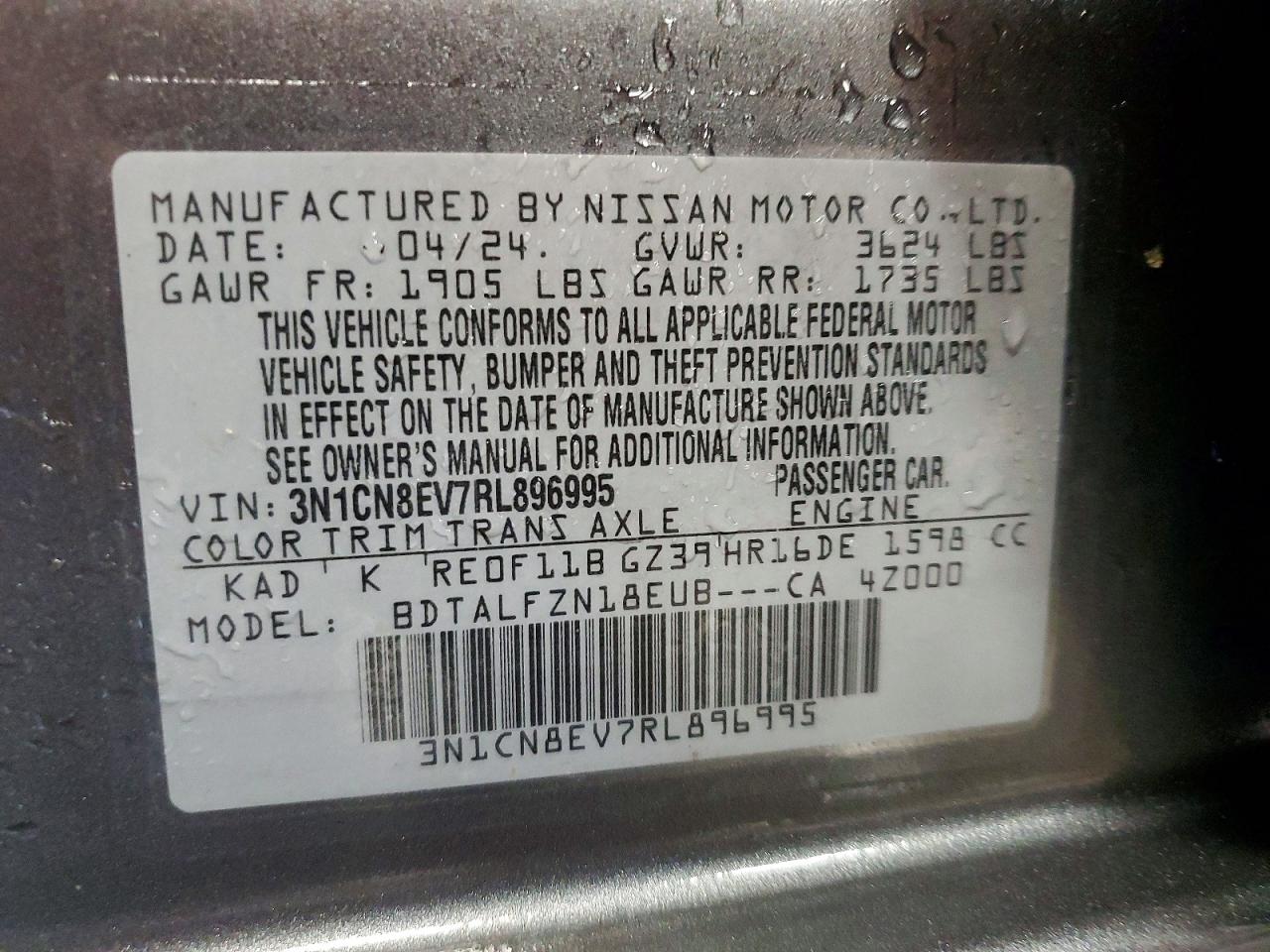 2024 NISSAN VERSA SV photo 23