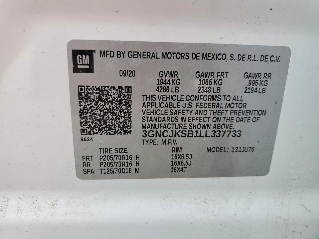 2020 CHEVROLET TRAX LS photo 13