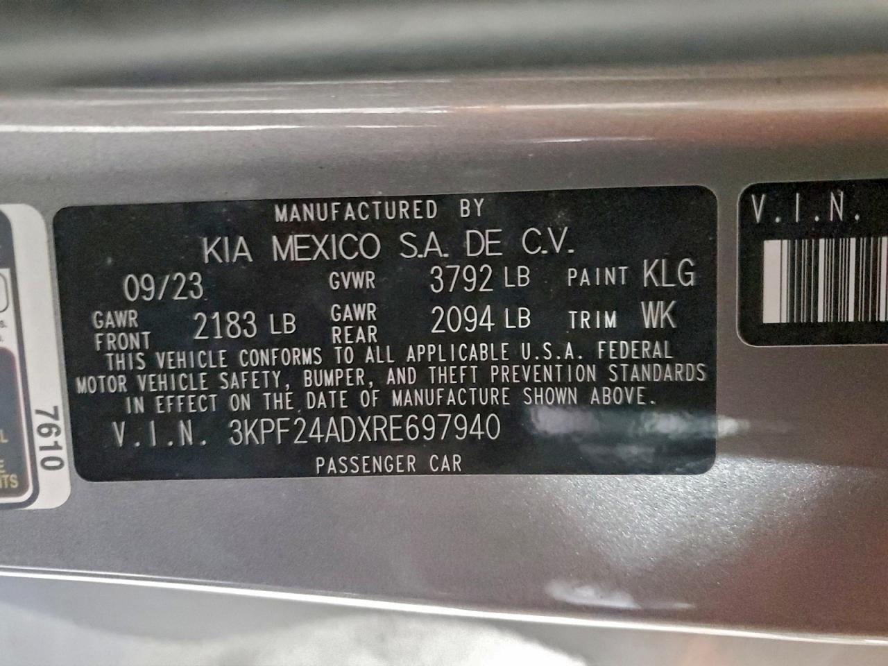 2024 KIA FORTE LX photo 13