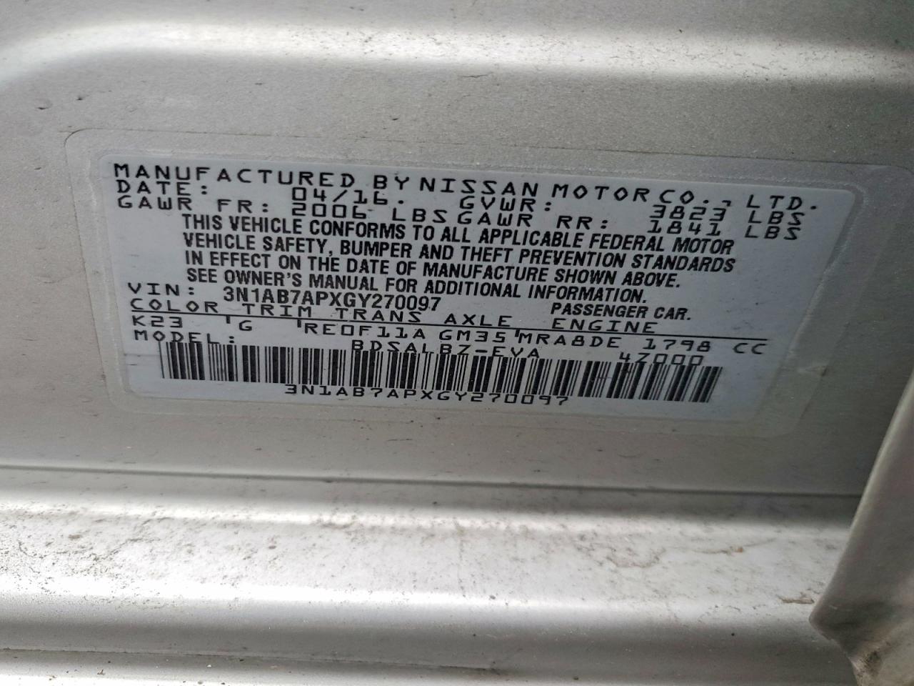 2016 NISSAN SENTRA S photo 13