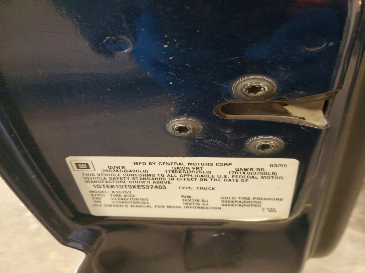 1999 GMC NEW SIERRA K1500 photo 12