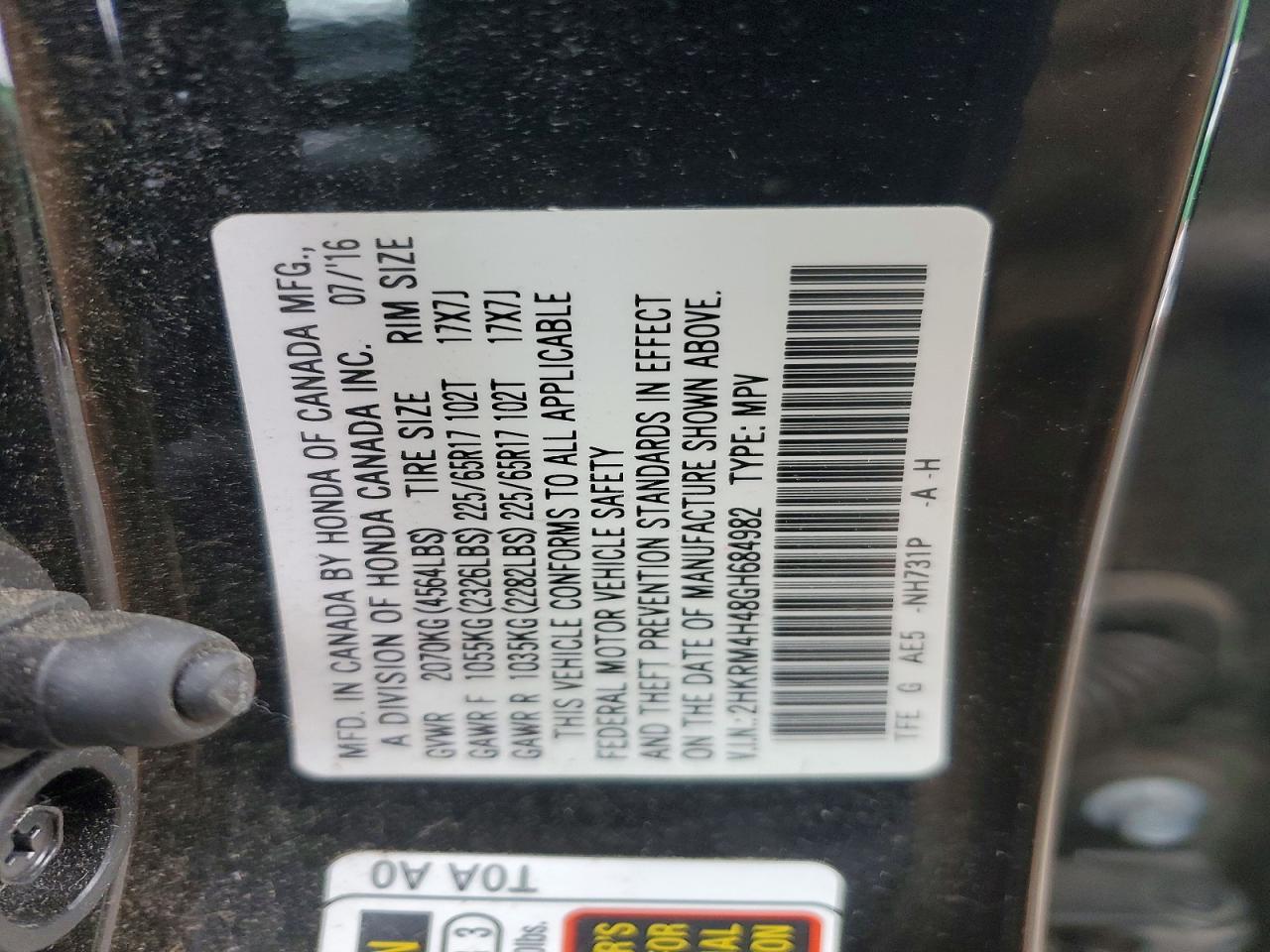 2016 HONDA CR-V SE photo 13