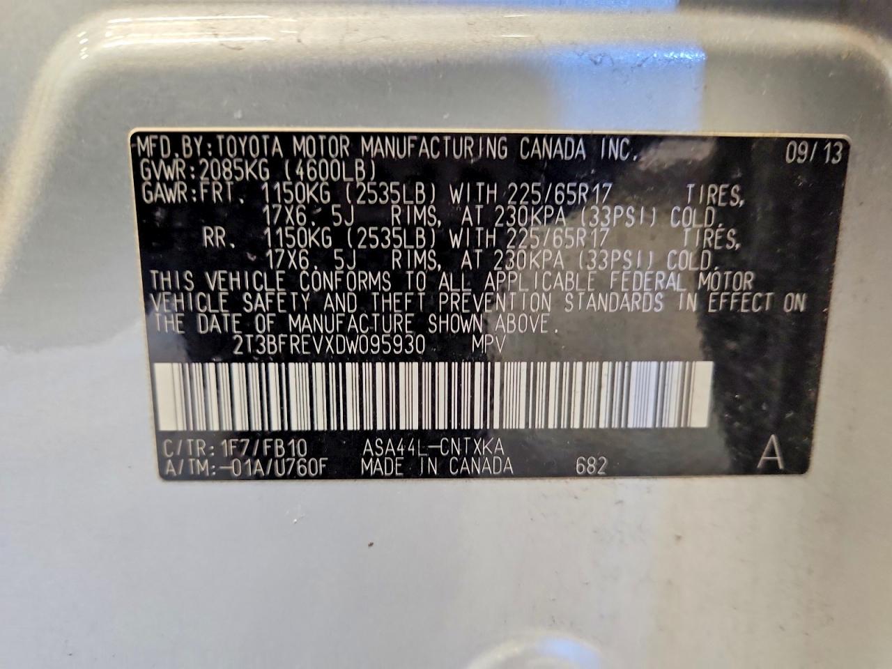 2013 TOYOTA RAV4 LE photo 14
