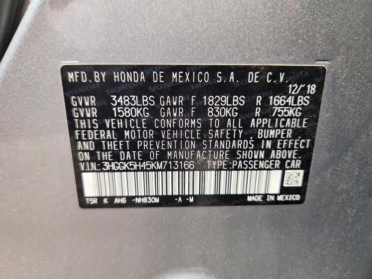 2019 HONDA FIT LX photo 12
