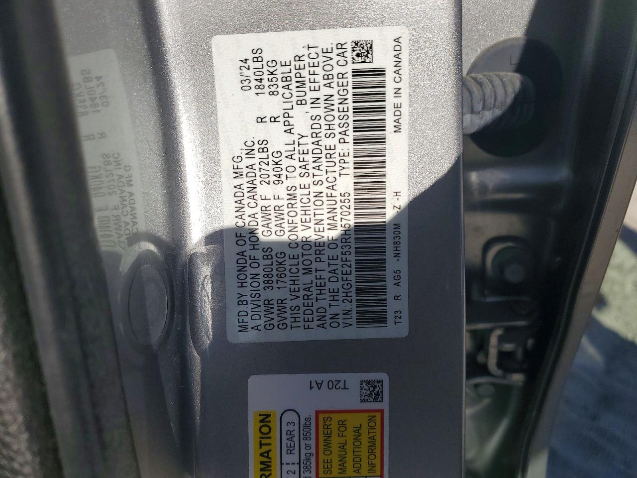 2024 HONDA CIVIC SPORT photo 25
