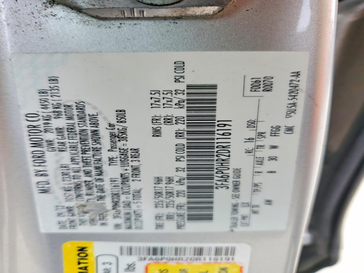 2013 FORD FUSION SE photo 12
