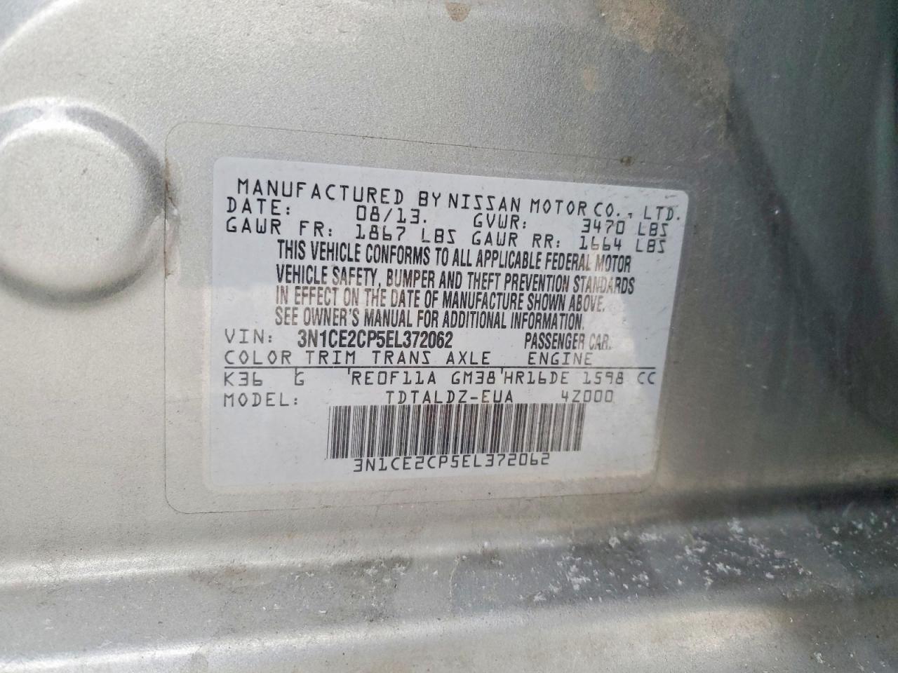 2014 NISSAN VERSA NOTE S photo 13