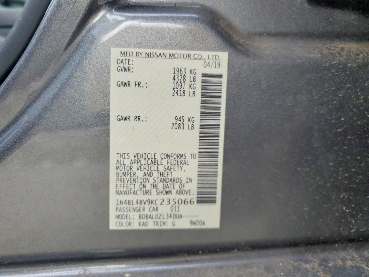 2019 NISSAN ALTIMA S photo 23