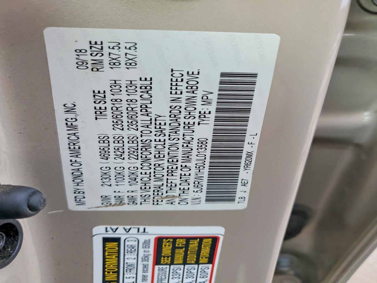 2018 HONDA CR-V EX photo 25