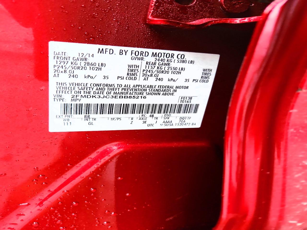 2014 FORD EDGE SEL photo 13