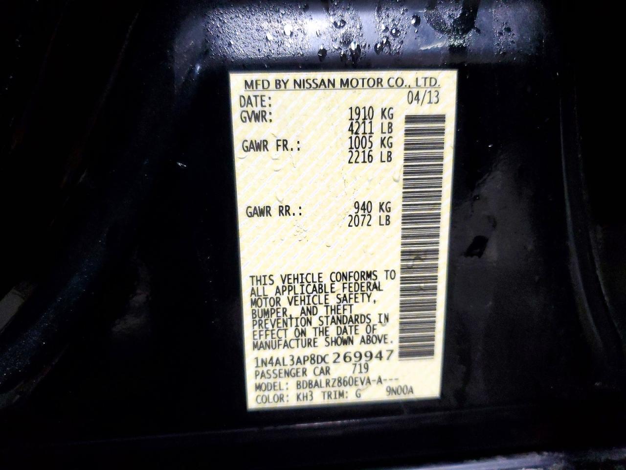 2013 NISSAN ALTIMA 2.5 photo 12