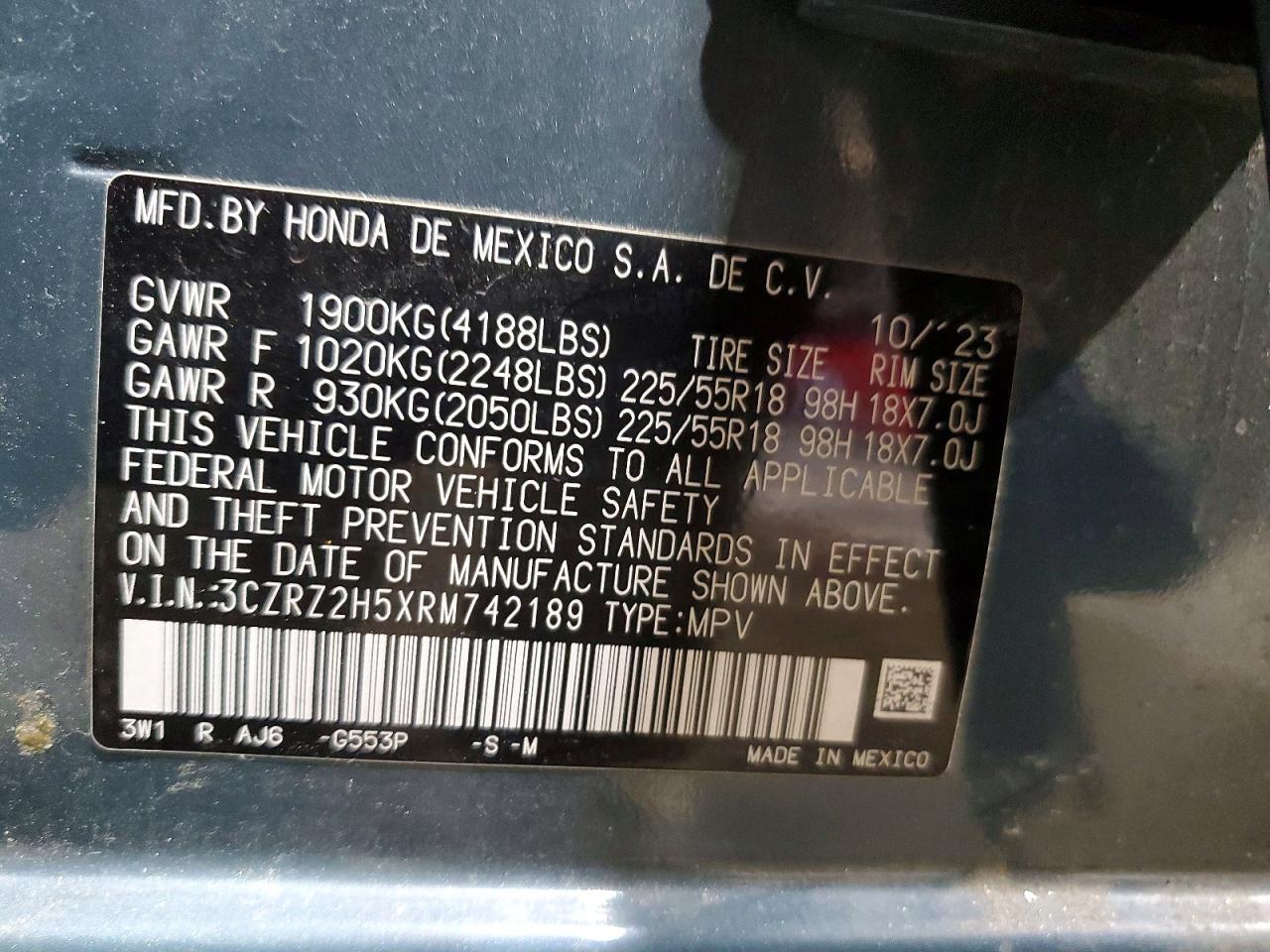 2024 HONDA HR-V SPORT photo 14