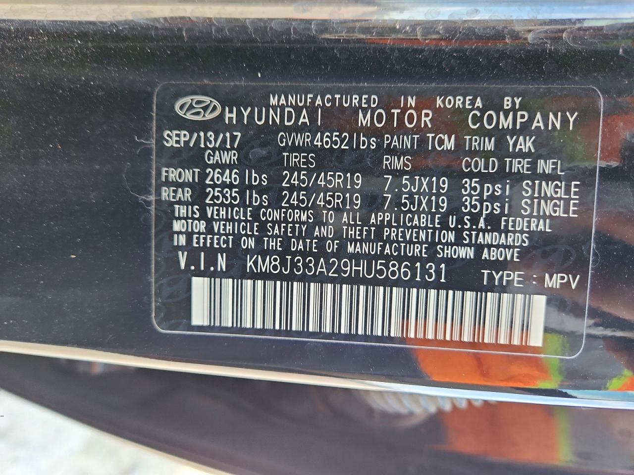2017 HYUNDAI TUCSON LIMITED photo 13