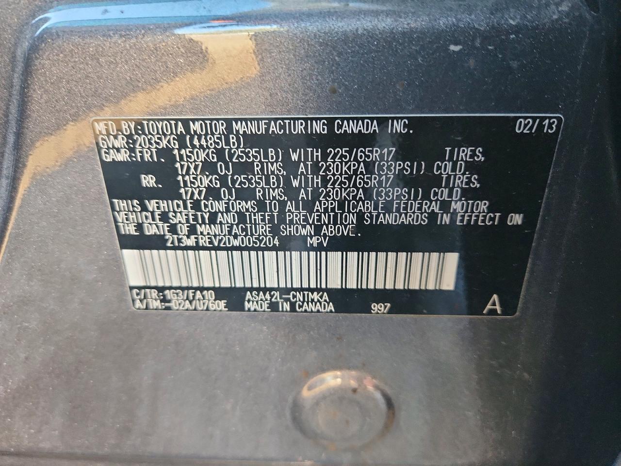 2013 TOYOTA RAV4 XLE photo 13