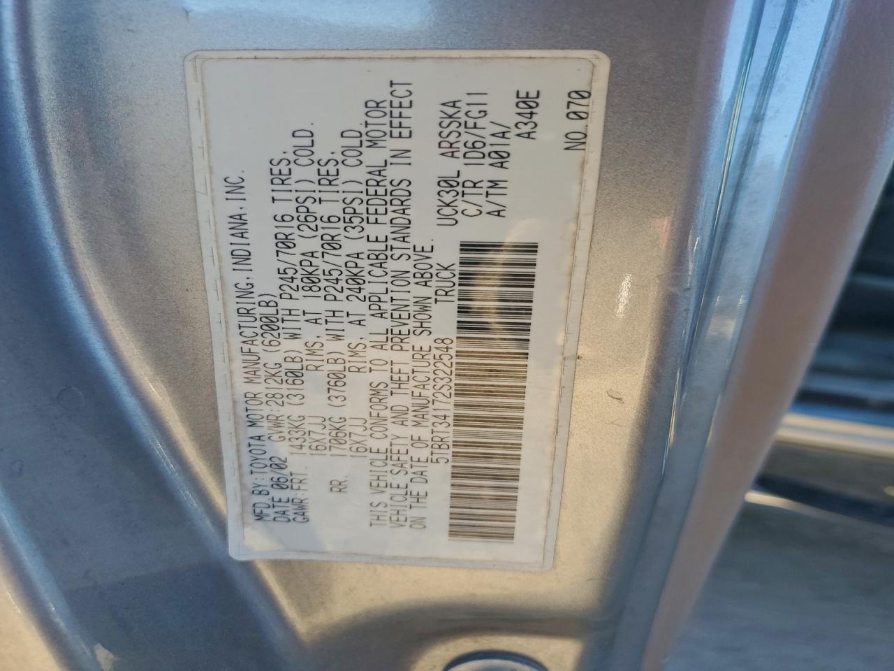 2002 TOYOTA TUNDRA ACCESS CAB photo 12