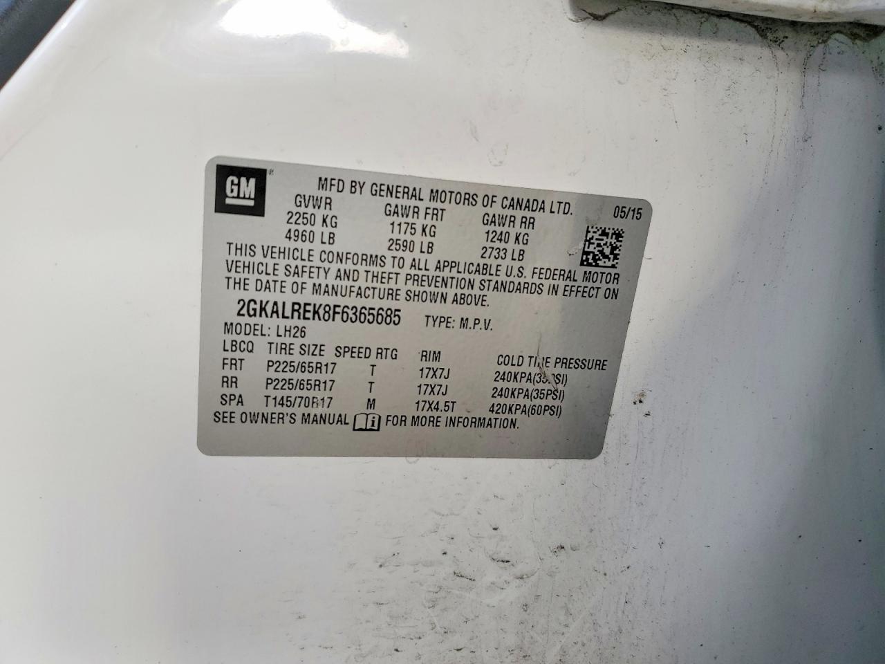2015 GMC TERRAIN SLE photo 13