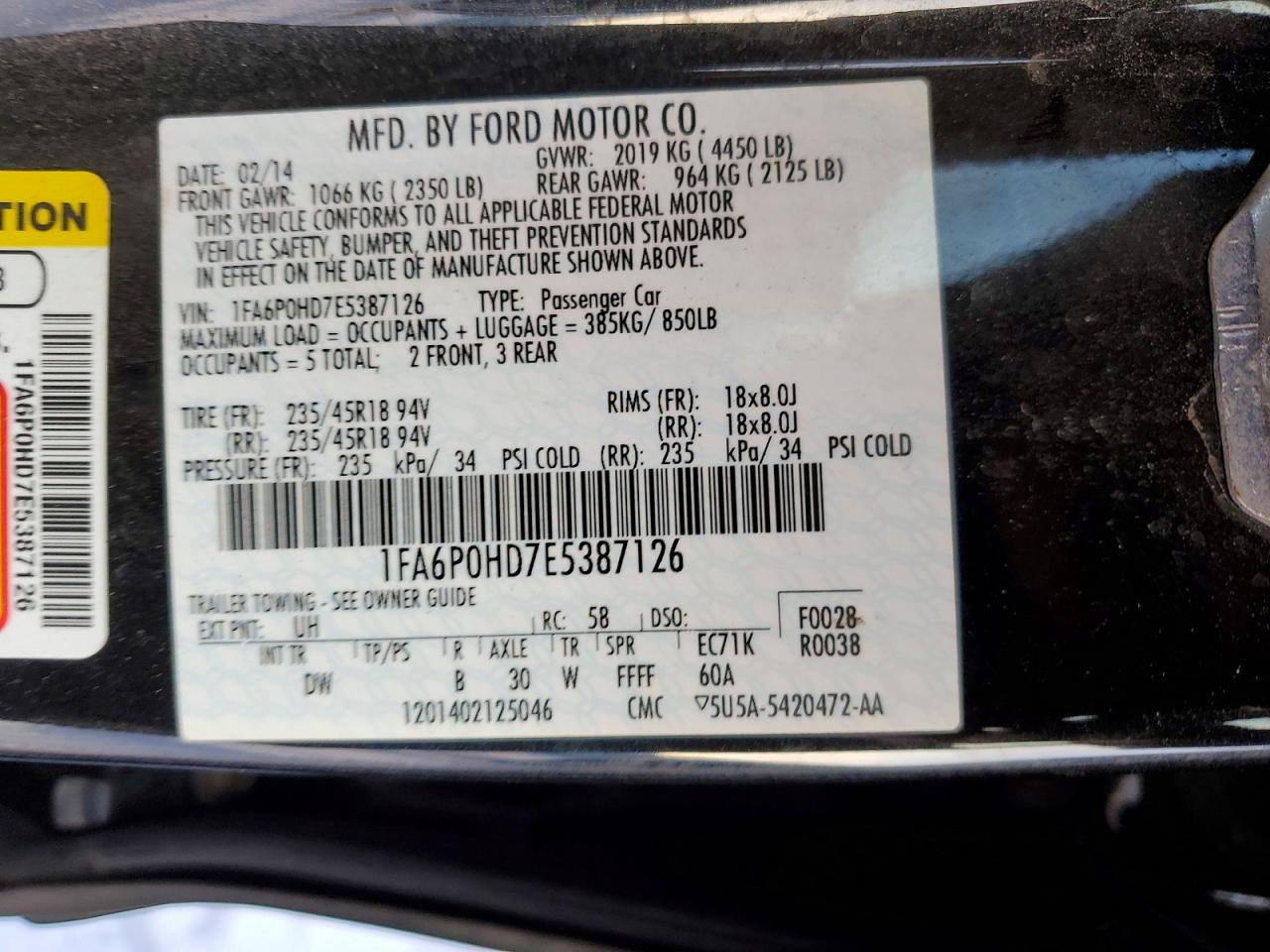 2014 FORD FUSION SE photo 12