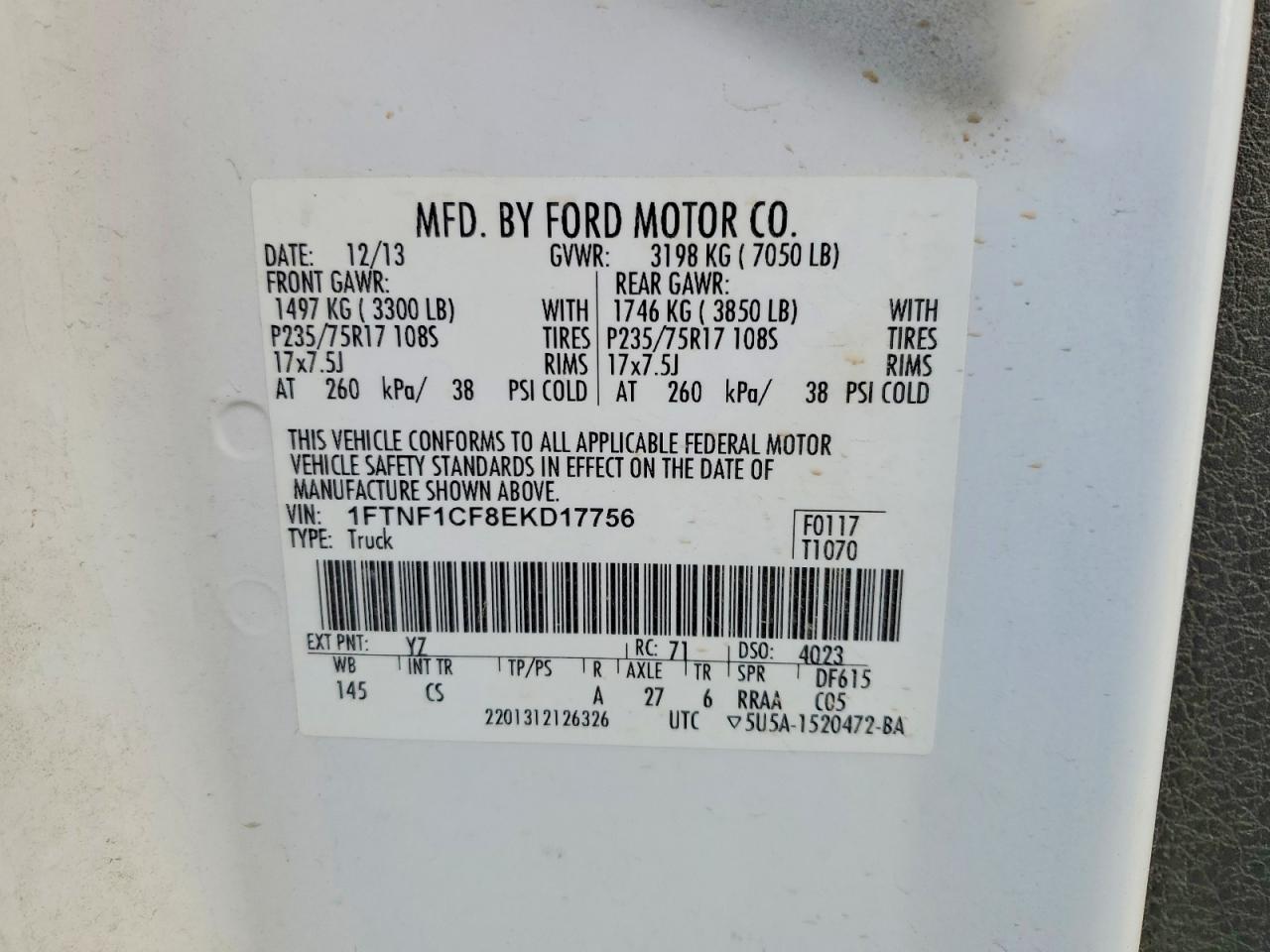 2014 FORD F150 photo 12