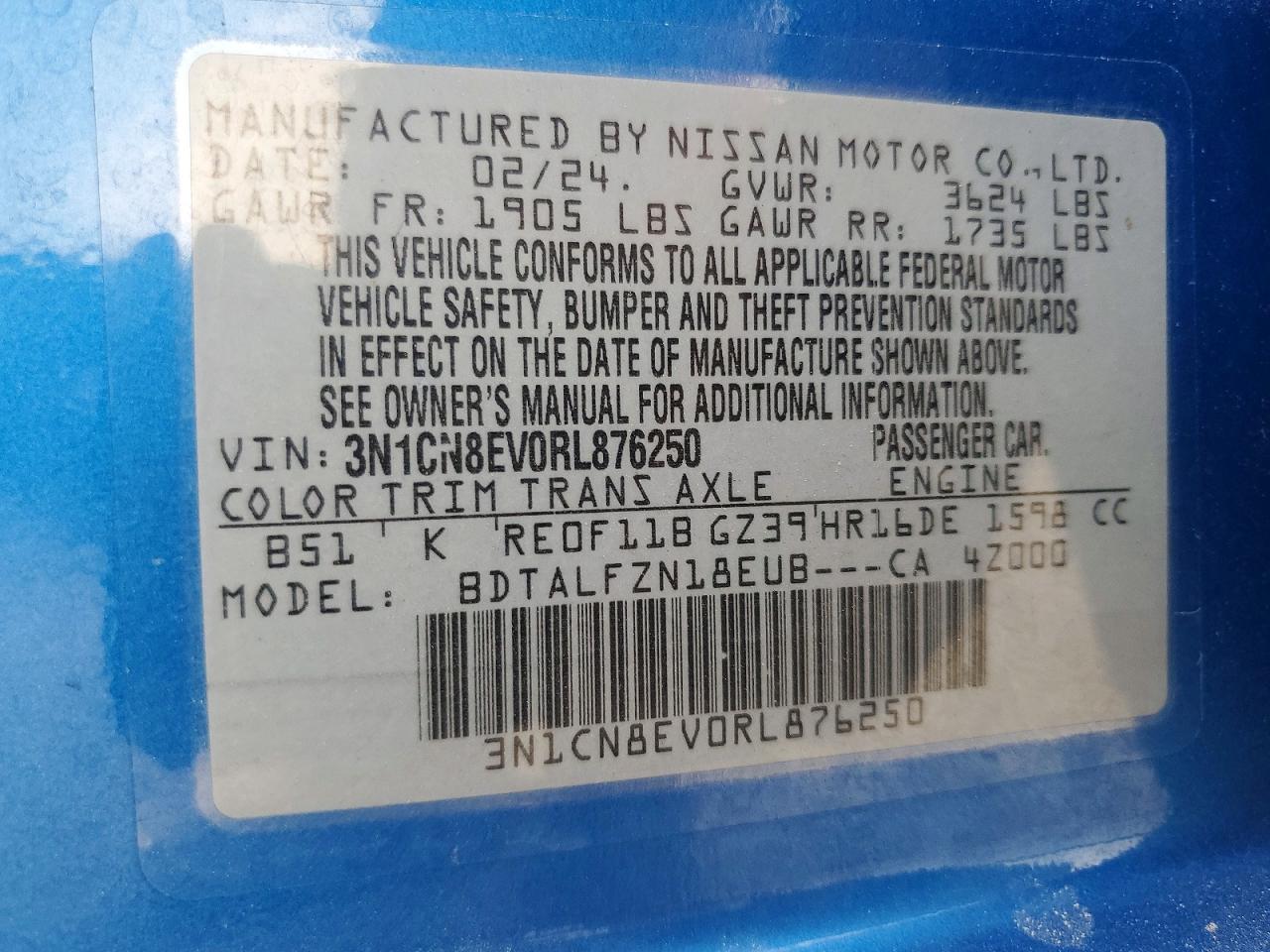 2024 NISSAN VERSA SV photo 23
