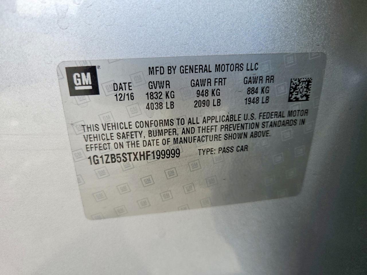 2017 CHEVROLET MALIBU LS photo 34