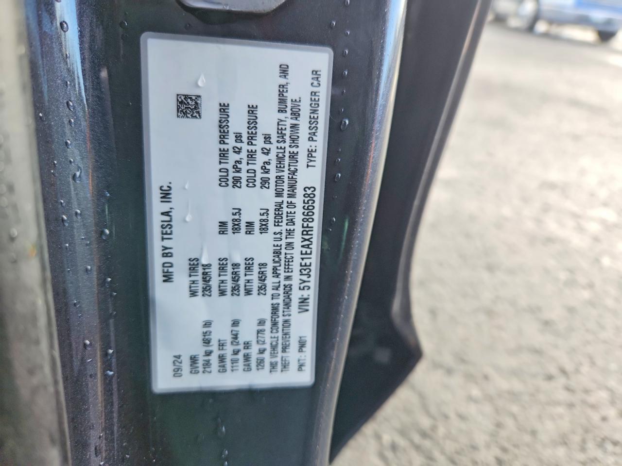 2024 TESLA MODEL 3 photo 12