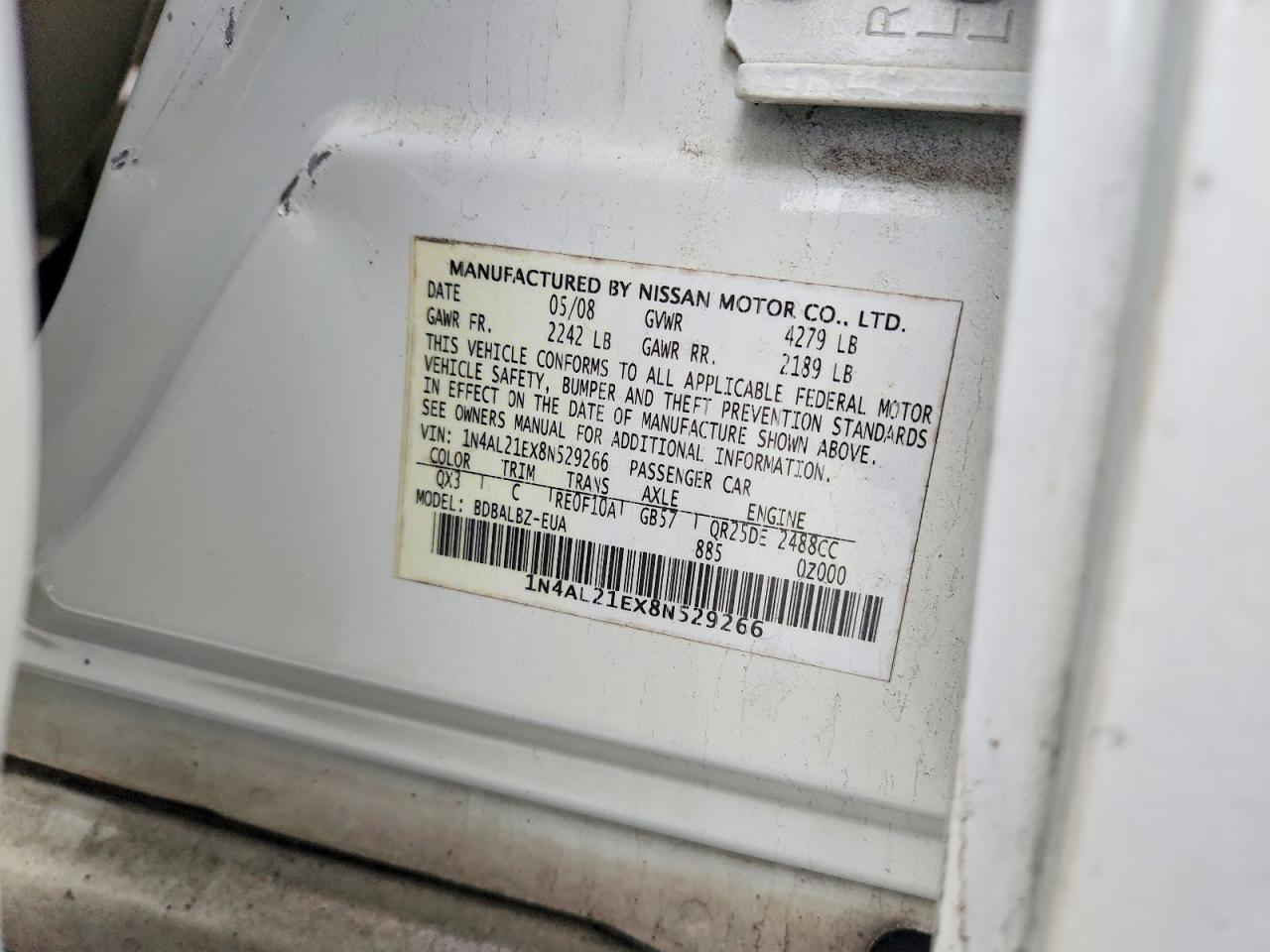 2008 NISSAN ALTIMA 2.5 photo 12