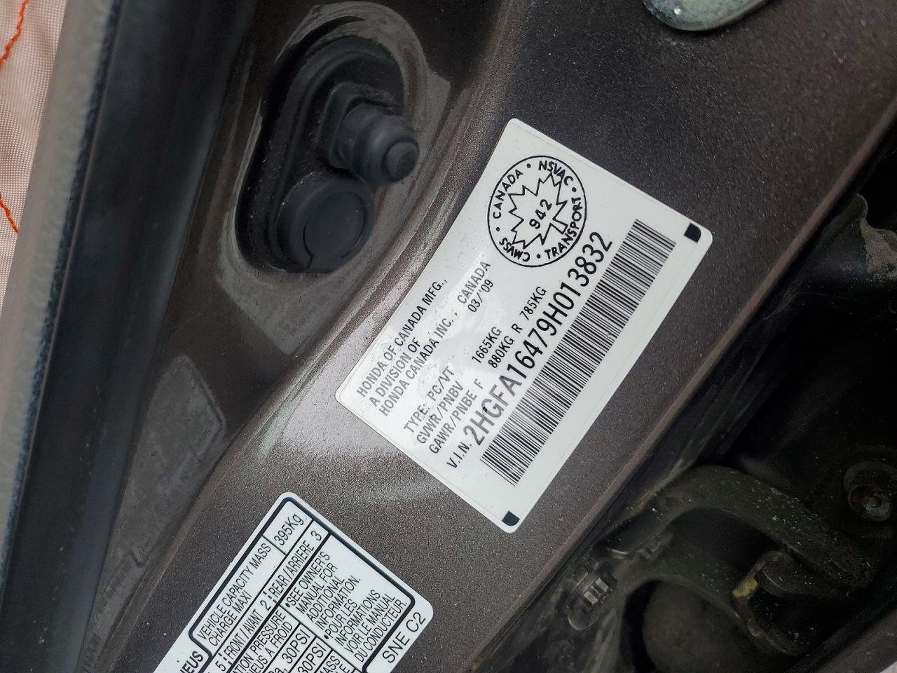 2009 HONDA CIVIC DX-G photo 12